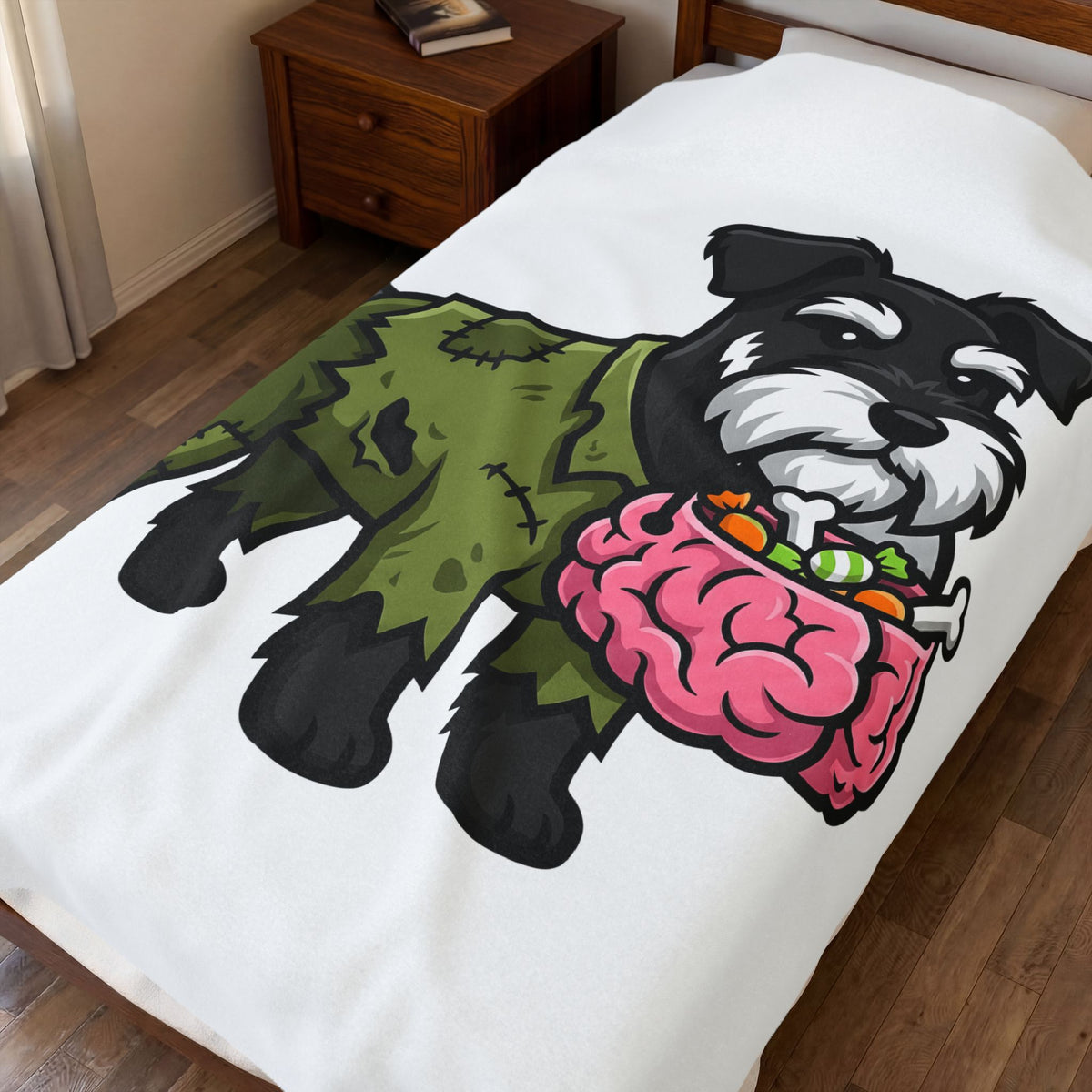 Schnauzer Pet Blanket Halloween Animal Gift Women Animated Blanket Dog Blanket Horror Fan Cartoon Blanket Creature Graphic Classic Candy Container