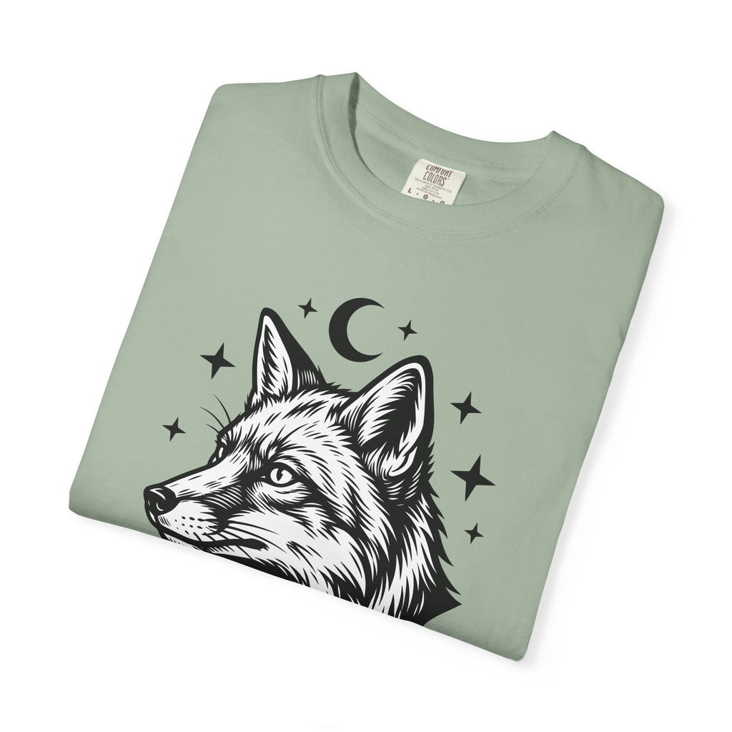 Wolf Portrait T-Shirt Boho Chic Fauna Gift Women Sketch T-Shirt Canine T-Shirt Bohemian Fan Drawing Design Graphic Creature Illustration Graphic