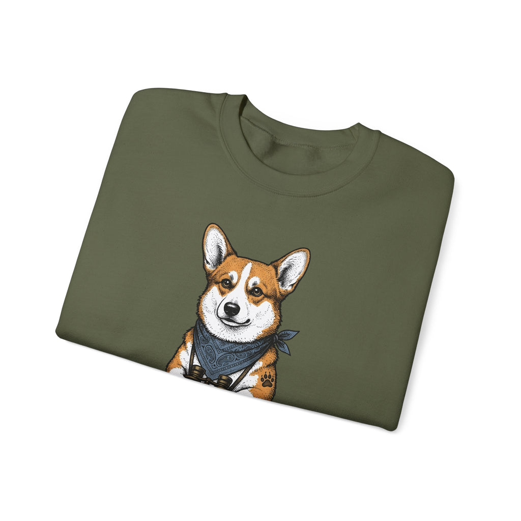 Corgi Puppy Sweatshirt Dog Pets Gift Women Sketch Sweatshirt Puppy Sweatshirt Dog Fan Pup Drawing Pet Graphic Retro Spyglass Sweatshirt