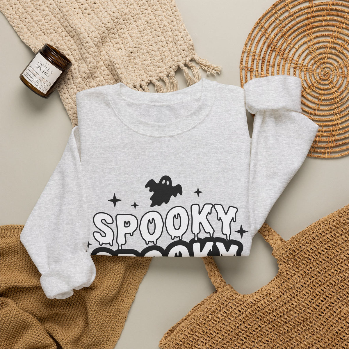 Spirit Design Sweatshirt Halloween Thriller Gift Women Modern Sweatshirt Spirituality Sweatshirt Horror Fan Abstract Sweatshirt Suspense Graphic Vintage Web