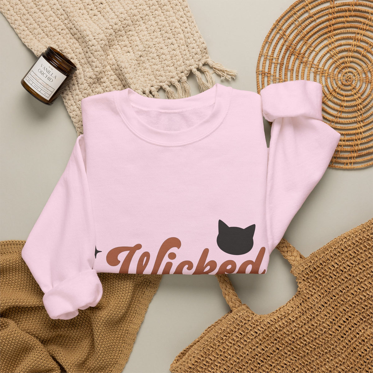 Feline Shape Sweatshirt Halloween Style Gift Women Classic Sweatshirt Cat Sweatshirt Horror Fan Retro Sweatshirt Fashion Graphic Simple Twinkles Sweatshirt