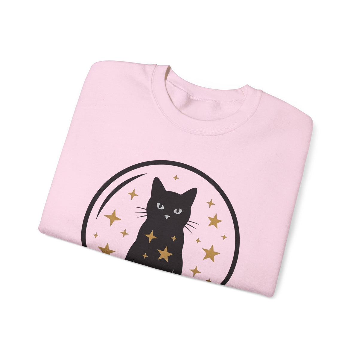 Dark Cat Orb Sweatshirt Cat Magic Gift Women Simple Sweatshirt Black Cat Ball Sweatshirt Cat Fan Feline Graphic Sweatshirt Retro Sparkles Sweatshirt