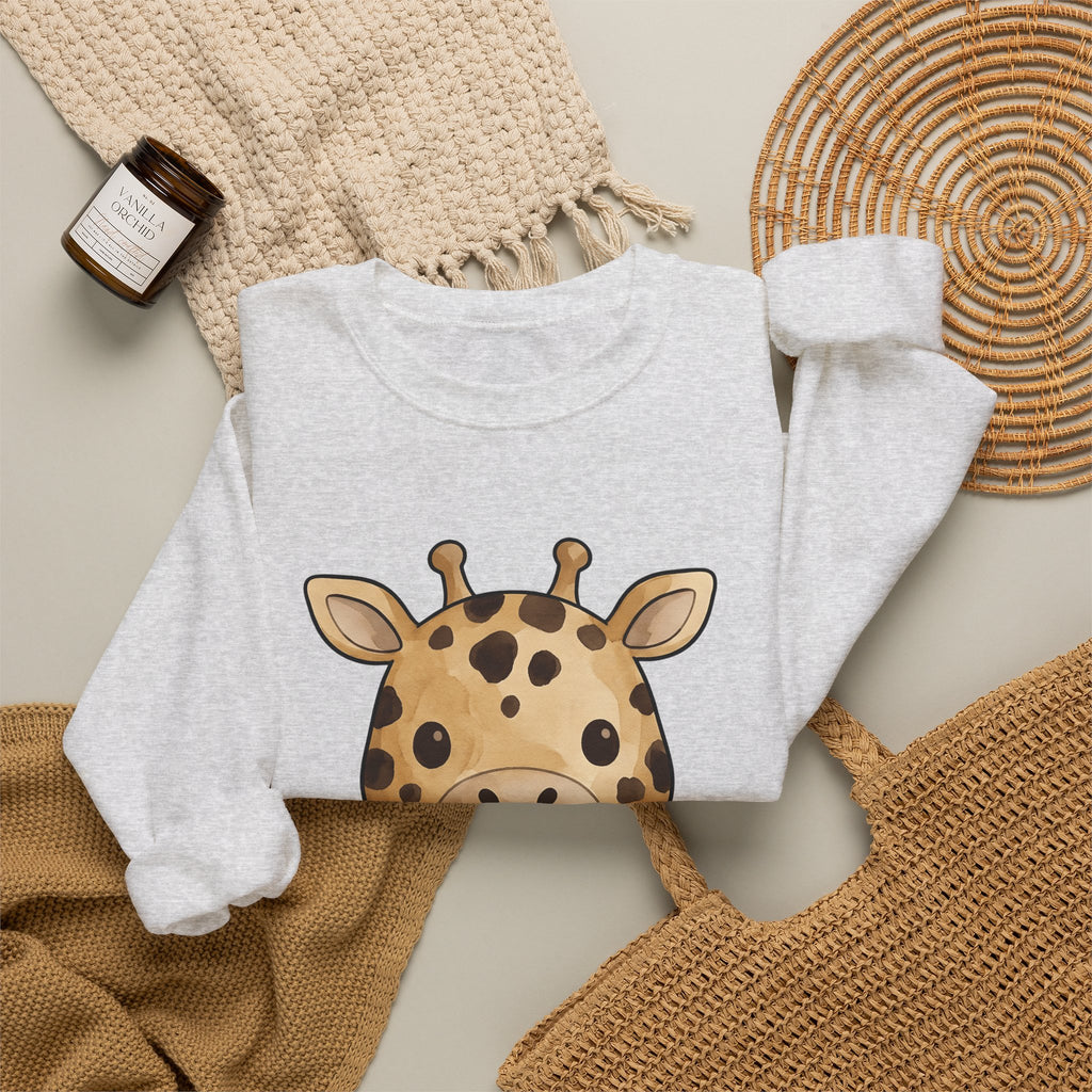 Giraffe Illustration Sweatshirt Moms Jungle Gift Women Paint Sweatshirt Giraffe Sweatshirt Mom Fan Watercolor Sweatshirt Tropical Graphic Charming Wildlife