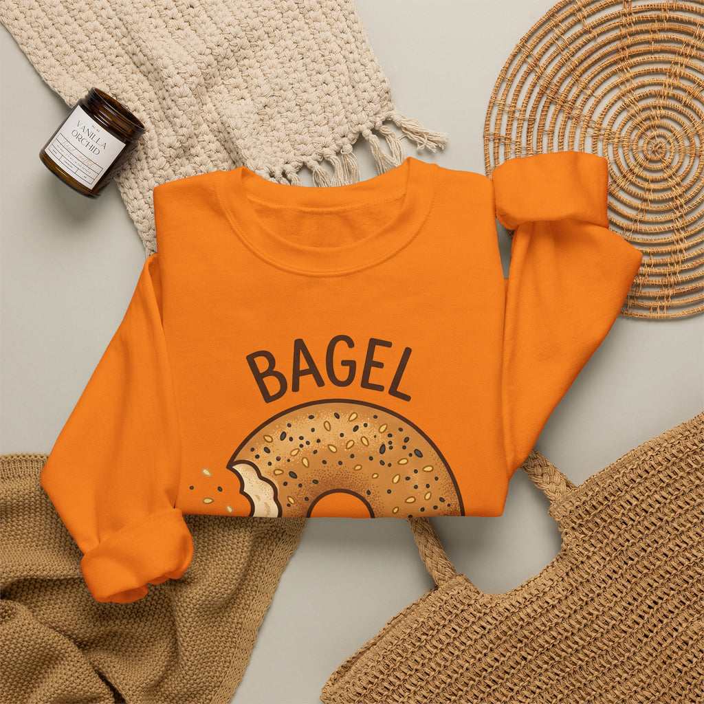 Bagel Desserts Morning Gift Doodle Bagel Pastry Fan Hand Drawn Breakfast Old School Sweatshirt