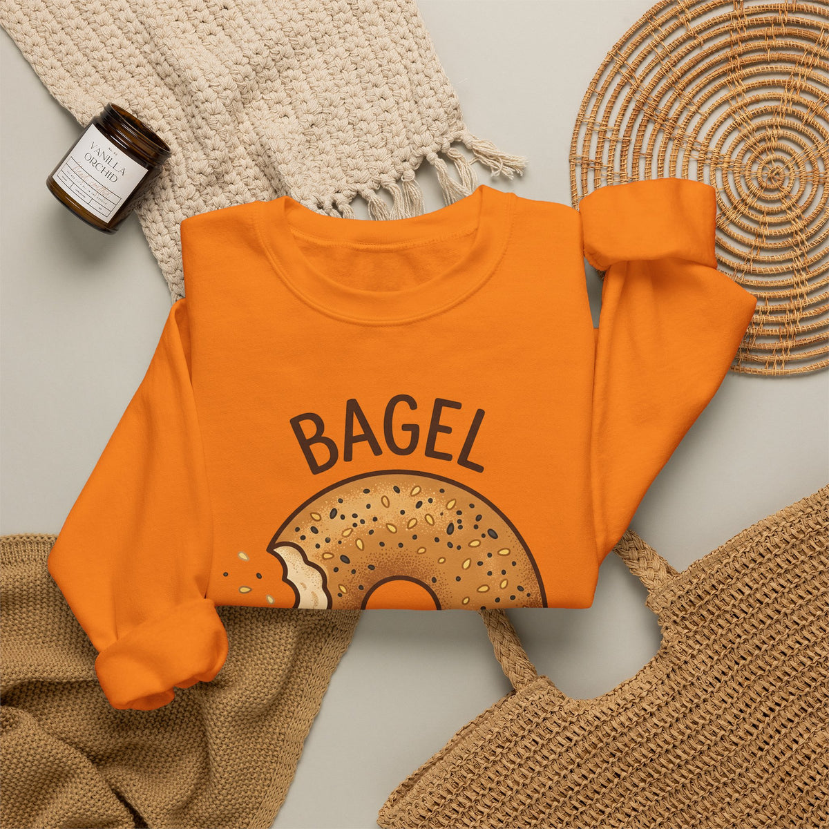 Bagel Desserts Morning Gift Doodle Bagel Pastry Fan Hand Drawn Breakfast Old School Sweatshirt