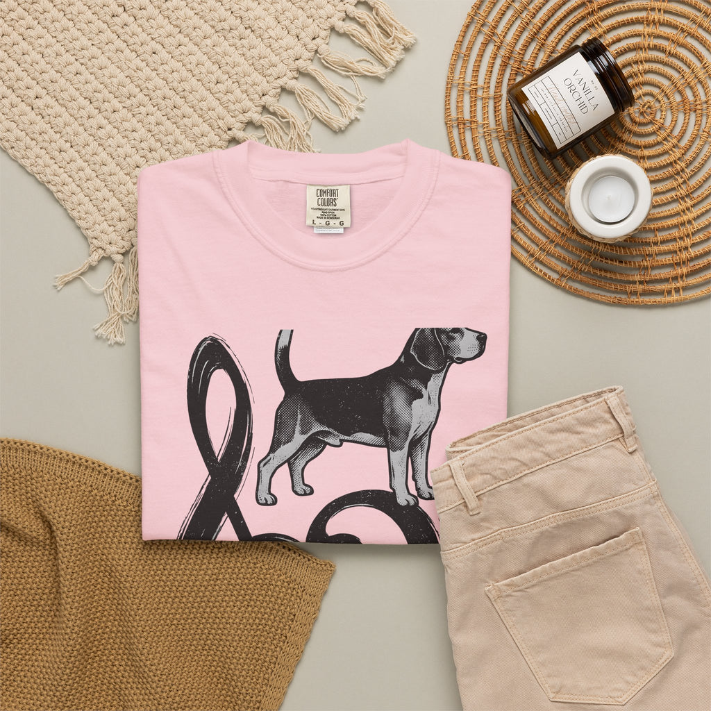 Beagle Pet T-Shirt Dog Sound Gift Women Classic T-Shirt Hound T-Shirt Dog Fan Puppy T-Shirt Music Graphic Doodle Note Symbols T-Shirt