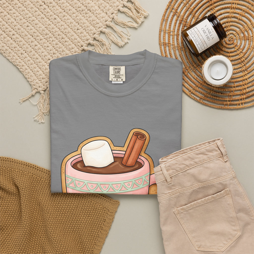 Cozy Hot Cocoa Christmas Comfort Gift Delightful Hot Chocolate Winter Fan Charming Cartoon T-Shirt