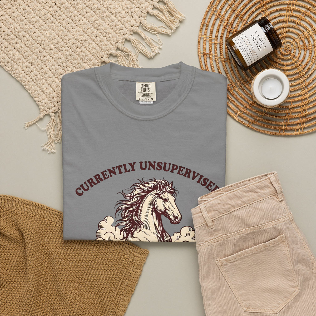 Horse Illustration T-Shirt Cowgirl Wildlife Gift Women Retro T-Shirt Equine T-Shirt Cowboy Fan Rodeo T-Shirt Wildlife Graphic Country Sky T-Shirt