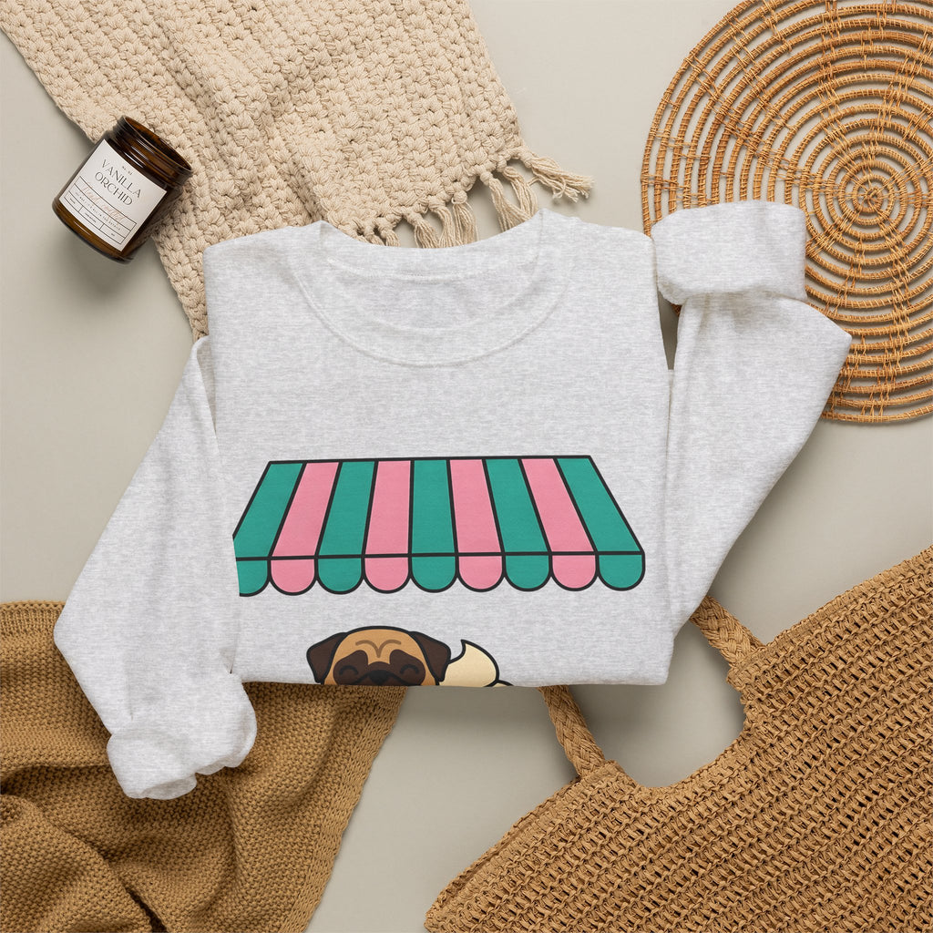 Pug Coffee Sweatshirt Sweatshirt Dog Java Gift Women Sweet Sweatshirt Coffee Sweatshirt Sweatshirt Dog Fan Coffee Sweatshirt Java Graphic Animation Bean Pile Sweatshirt