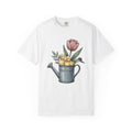 Baby Ducks Watering Pot T-Shirt Easter Garden Gift Women Sketch T-Shirt Duckling T-Shirt Spring Fan Doodle T-Shirt Gardening Graphic Retro Flower
