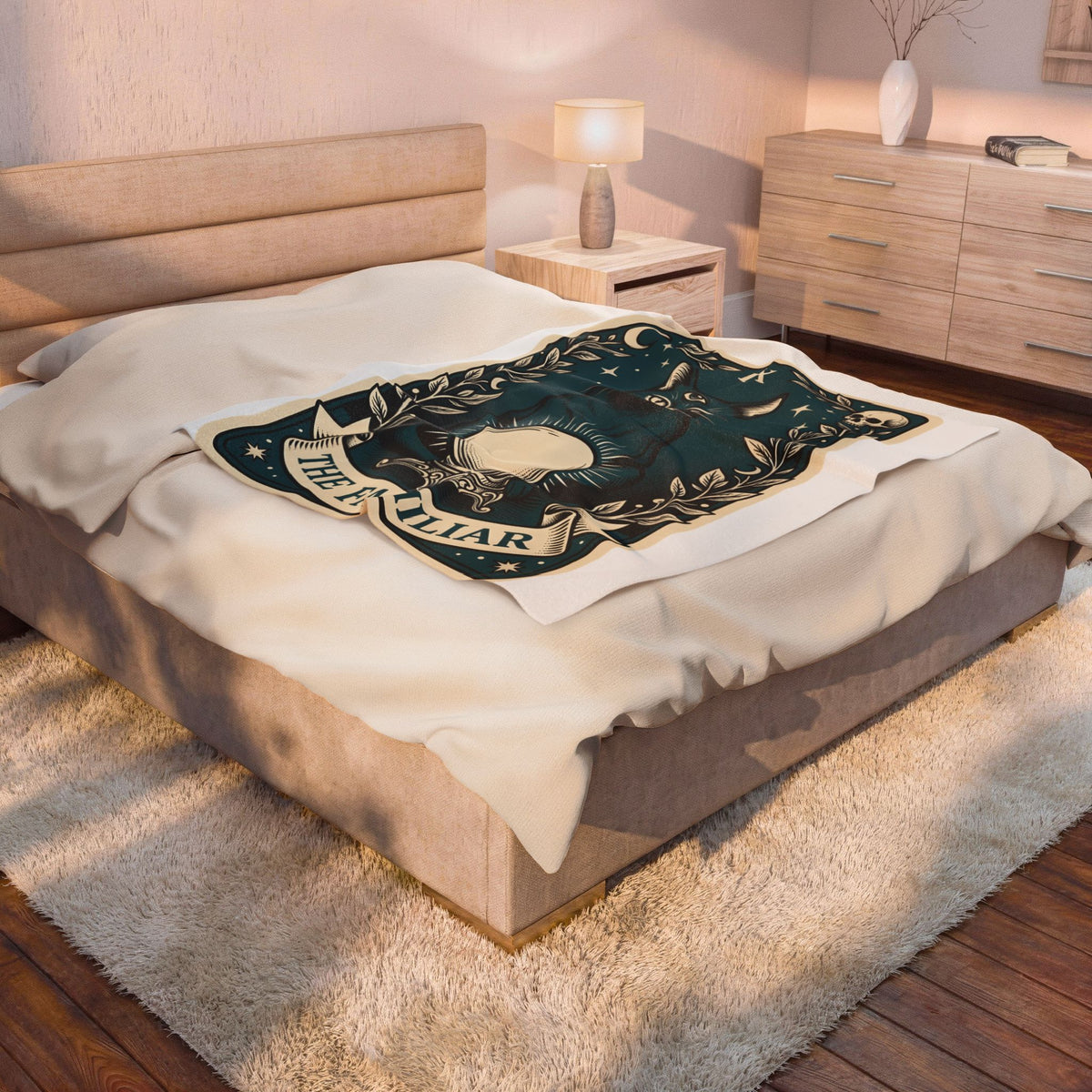 Mystic Cat Blanket Boho Chic Witchcraft Gift Women Tarot Blanket Kitty Blanket Bohemian Fan Occult Graphic Vintage Crystal Ball Blanket