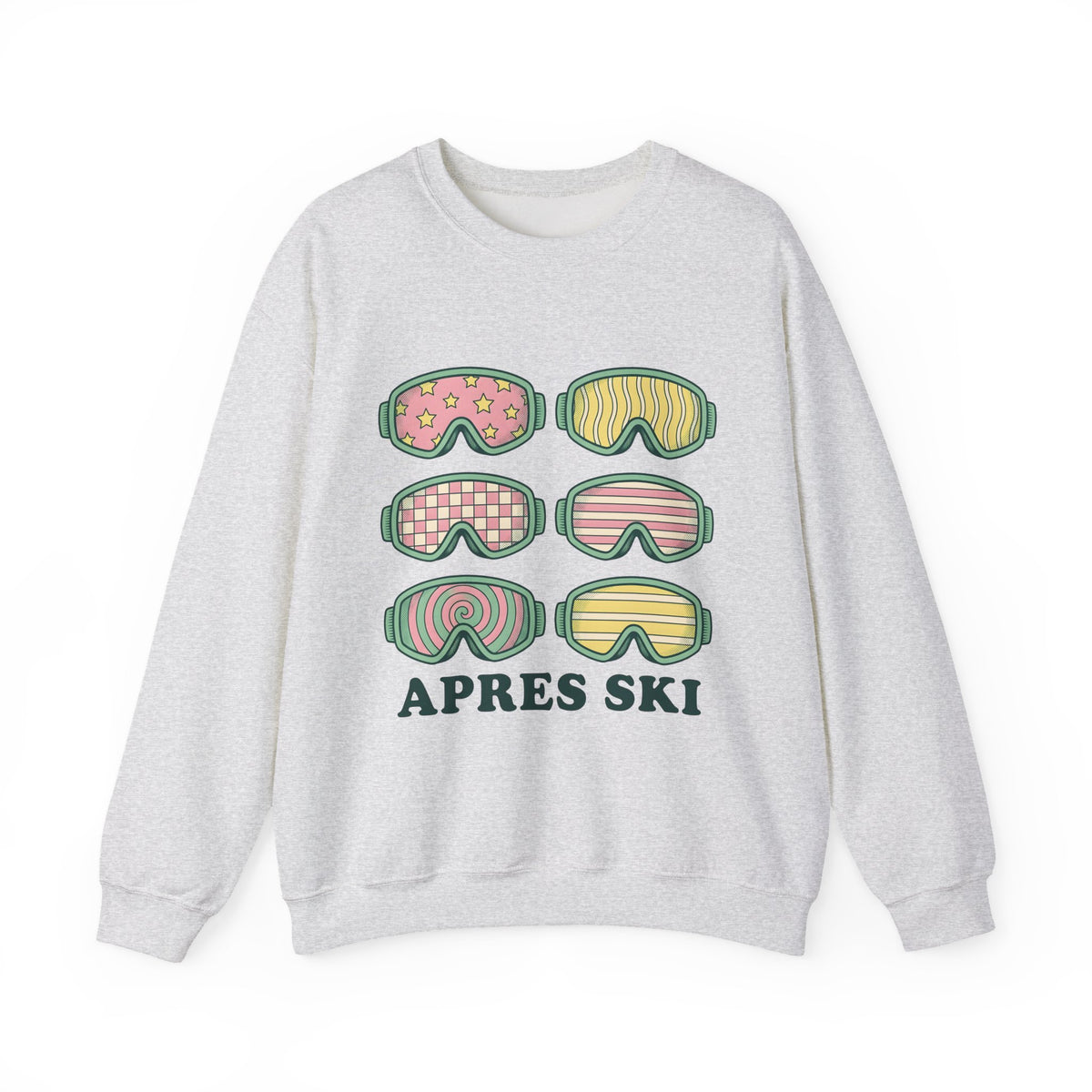 Ski Goggles Sweatshirt Sports Skiing Gift Women Cartoon Sweatshirt Goggles Sweatshirt Athlete Enthusiast Comic Sweatshirt Snowboard Graphic Vintage Stars