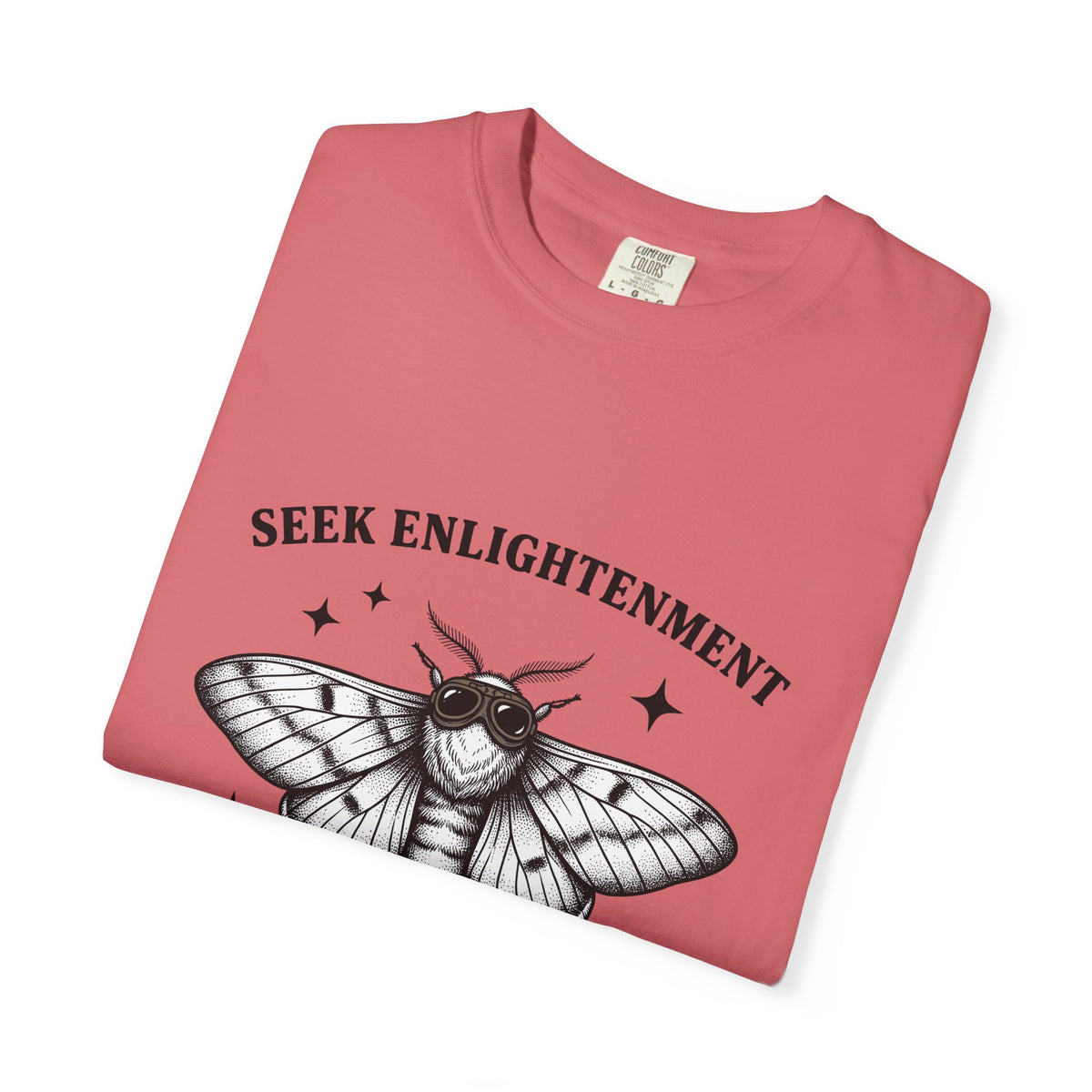 Moth Illustration T-Shirt Funny Wildlife Gift Women Retro T-Shirt Bug T-Shirt Humor Fan Vintage T-Shirt Animal Graphic Sketch Star Shapes T-Shirt