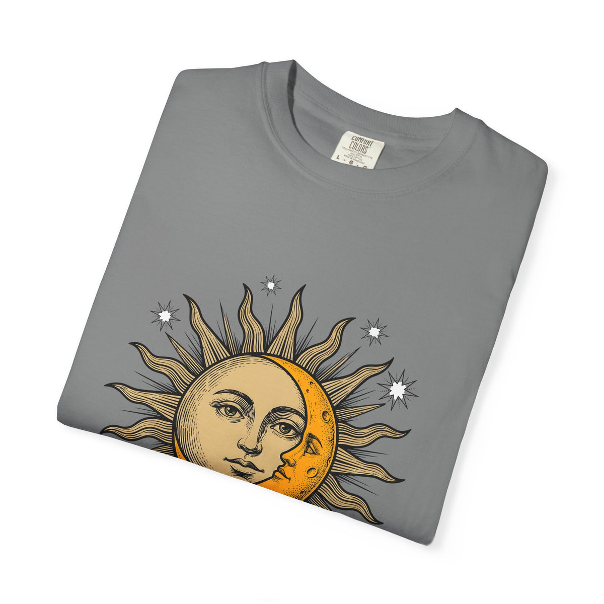Sun Moon Faces T-Shirt Celestial Zodiac Gift Women Hippie T-Shirt Moonface T-Shirt Galaxy Fan Cosmic T-Shirt Astrology Graphic Retro Stars T-Shirt