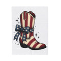Western Boot America 4Th Of July Cowboy Gift Rustic Boot Patriot Fan Cowboy Old Blanket