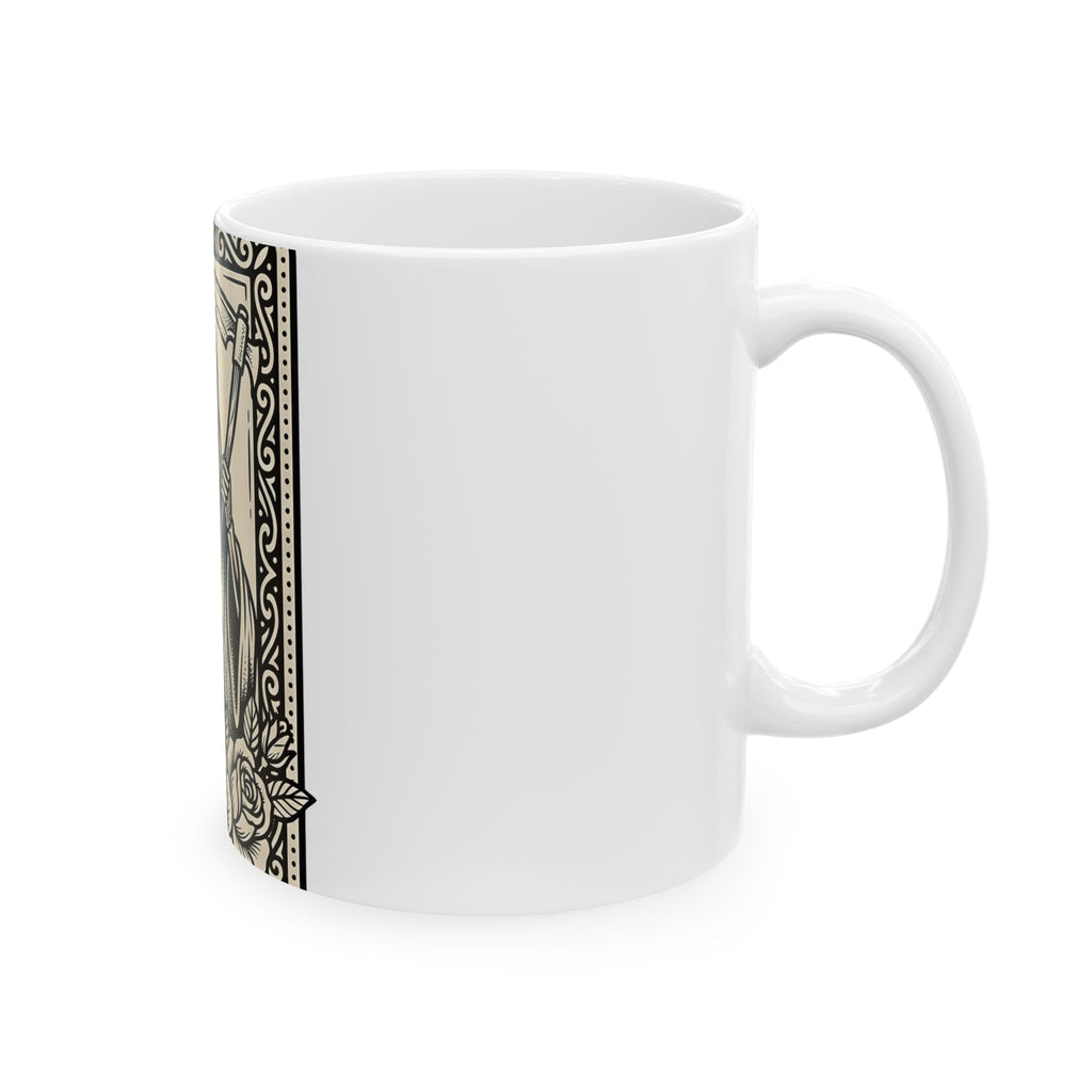 Death Skull Mug Gothic Joke Gift Women Retro Mug Skull Mug Goth Fan Vintage Mug Pun Graphic Dark Flowers Mug