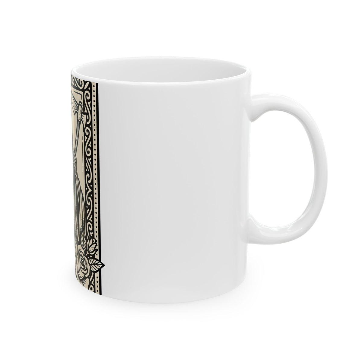 Death Skull Mug Gothic Joke Gift Women Retro Mug Skull Mug Goth Fan Vintage Mug Pun Graphic Dark Flowers Mug