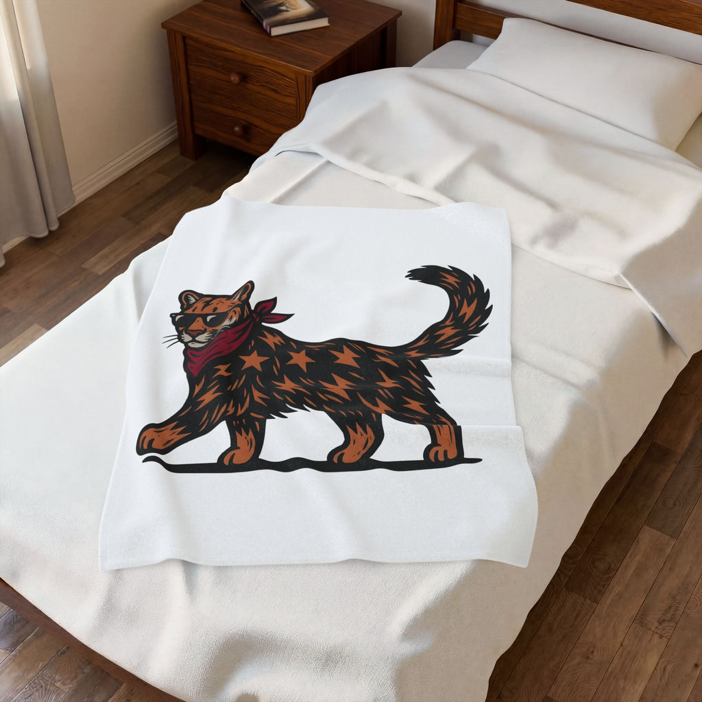 Pussycat Kerchief Blanket Cowgirl Creatures Gift Women Striking Blanket Cat Bandana Blanket Rodeo Fan Vintage Graphic Blanket Nostalgic Eyewear