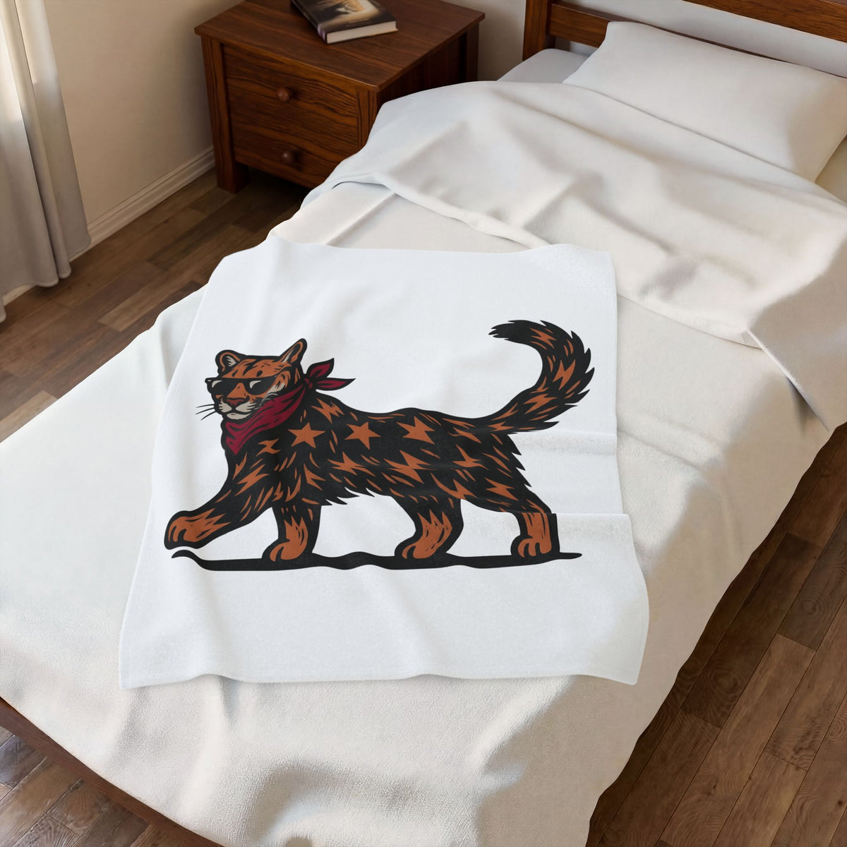 Pussycat Kerchief Blanket Cowgirl Creatures Gift Women Striking Blanket Cat Bandana Blanket Rodeo Fan Vintage Graphic Blanket Nostalgic Eyewear