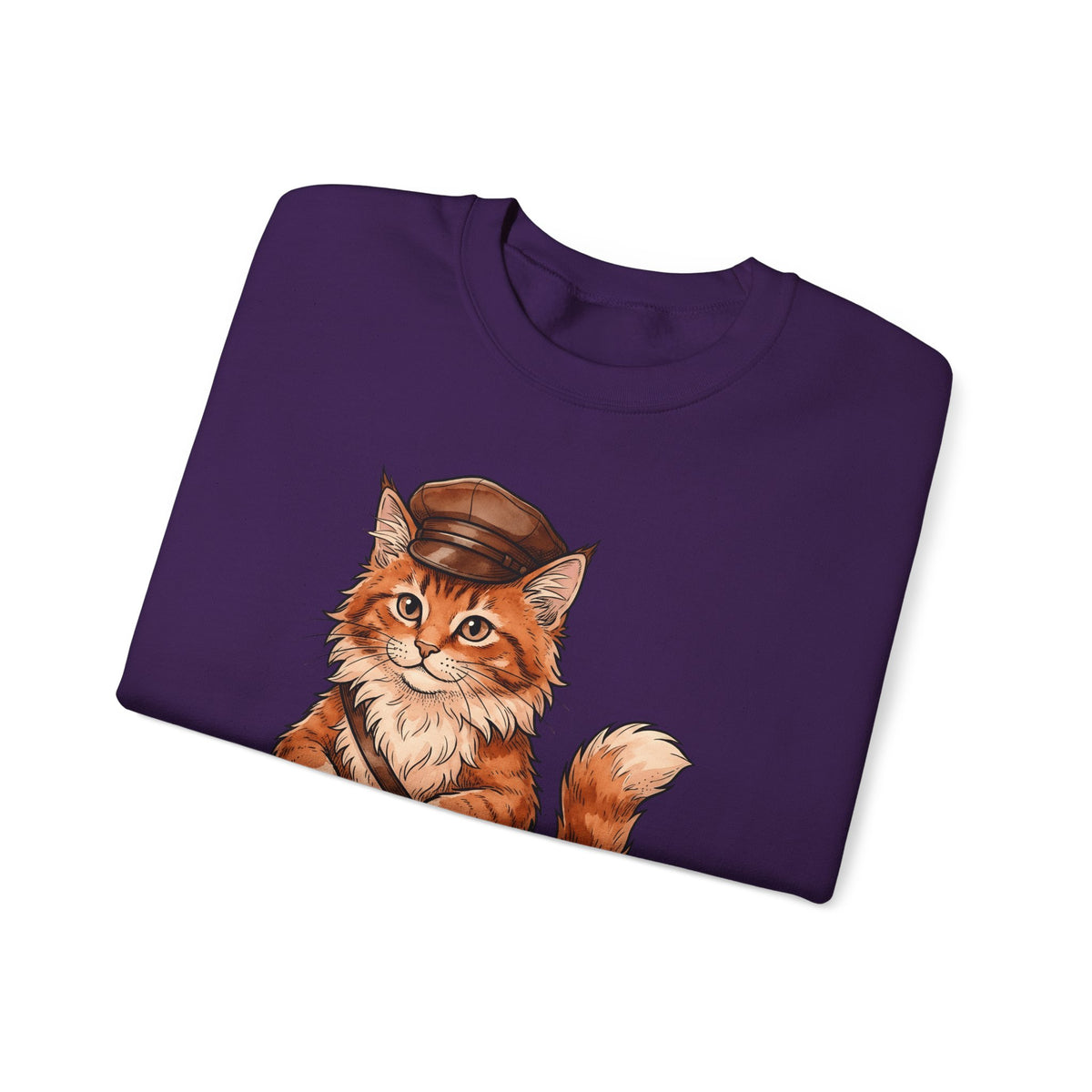 Postal Cat Sweatshirt Cat Pet Gift Women Sketch Sweatshirt Mailcat Sweatshirt Cat Fan Feline Sweatshirt Animal Graphic Retro Letter Sweatshirt