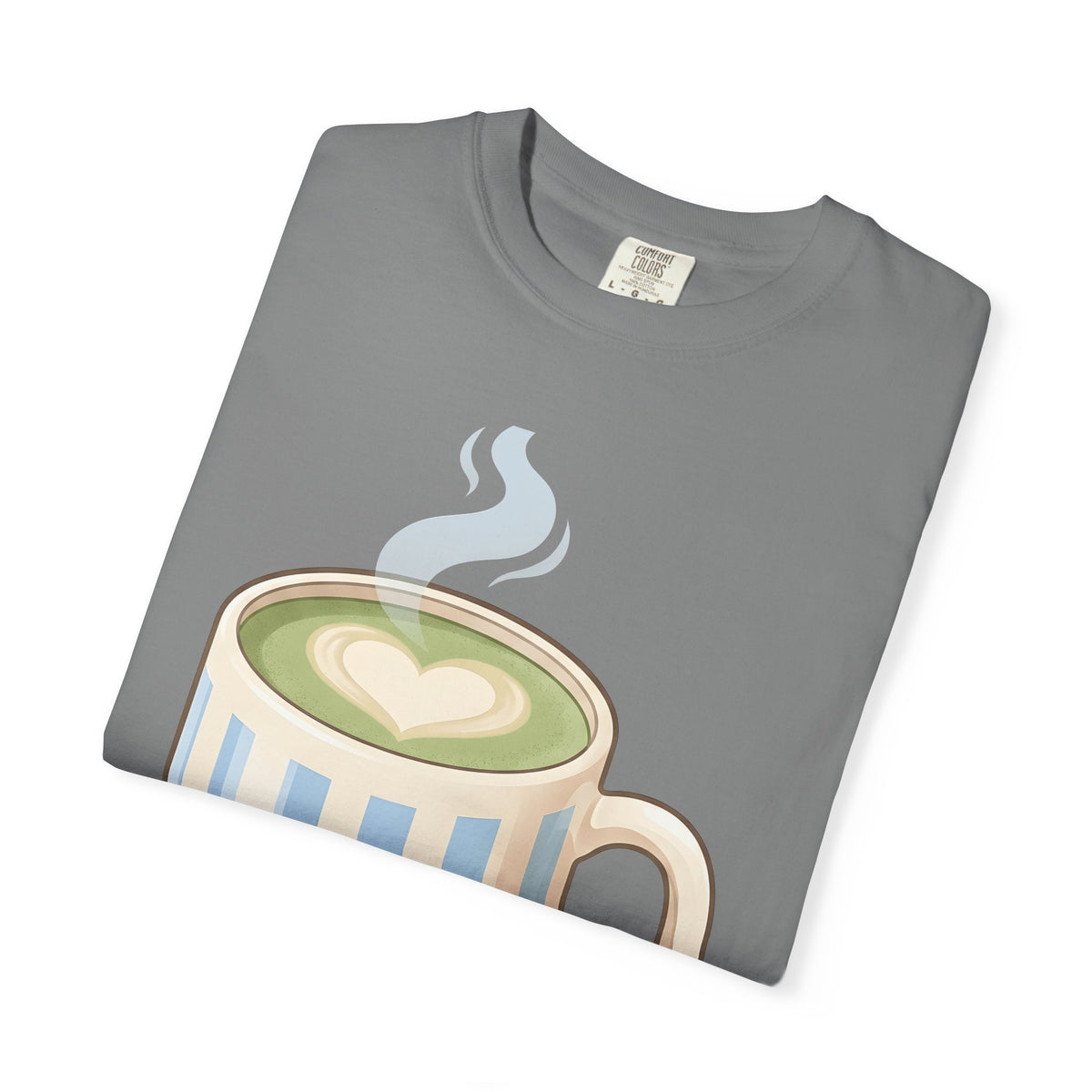 Matcha Latte T-Shirt Coffee Foodie Gift Women Kawaii T-Shirt Green Tea T-Shirt Coffee Fan Cute T-Shirt Food Graphic Minimalist Heart Steam T-Shirt