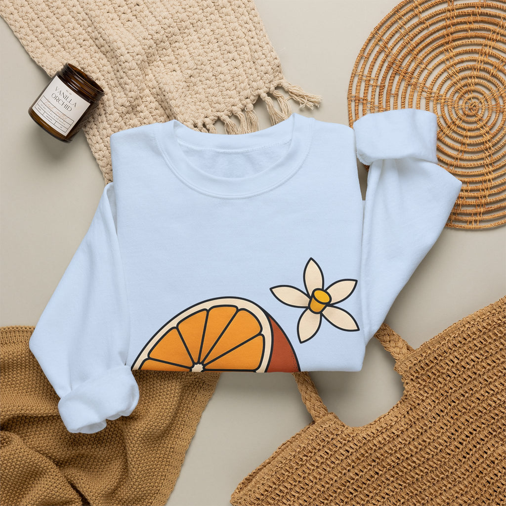Tangerine Segment Sweatshirt Boho Chic Gardening Gift Women Modern Sweatshirt Mandarin Sweatshirt Bohemian Fan Contemporary Sweatshirt Gardener Graphic Classic
