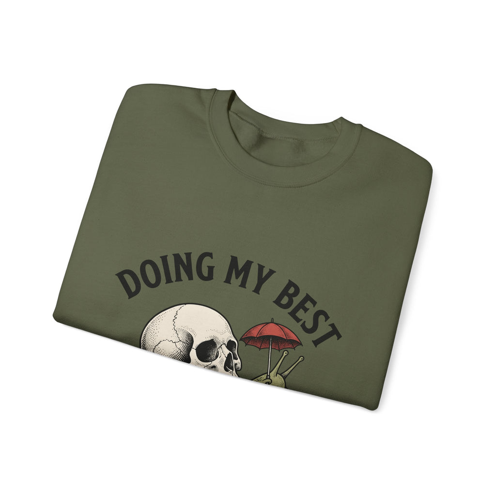Snail Skeleton Funny Gothic Gift Retro Snail Humor Fan Vintage Dark Sketch Parasol Sweatshirt