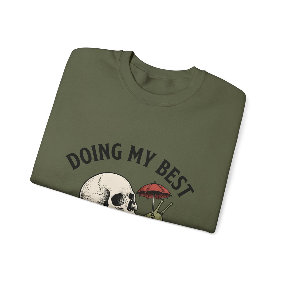 Snail Skeleton Funny Gothic Gift Retro Snail Humor Fan Vintage Dark Sketch Parasol Sweatshirt