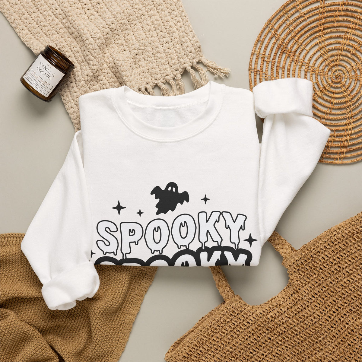 Spirit Design Sweatshirt Halloween Thriller Gift Women Modern Sweatshirt Spirituality Sweatshirt Horror Fan Abstract Sweatshirt Suspense Graphic Vintage Web