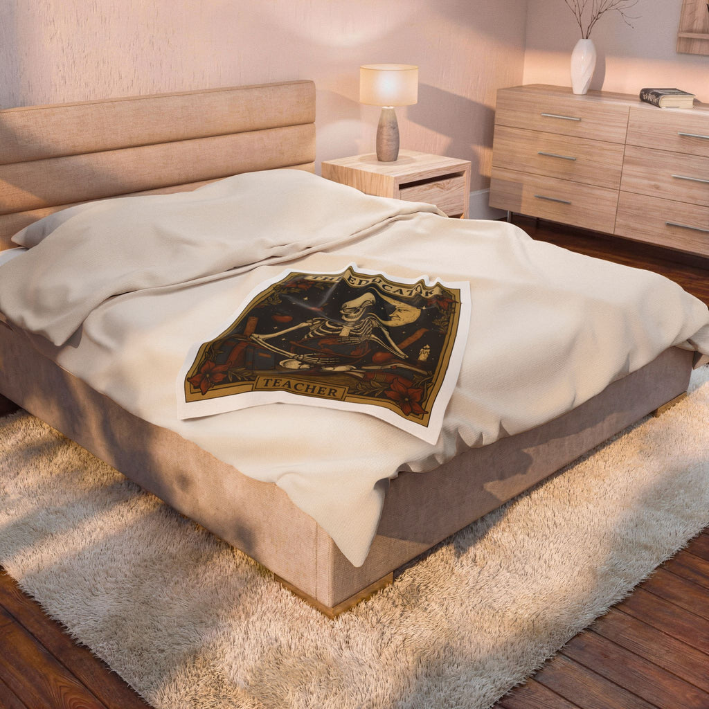 Skull Instructor Blanket Teacher Dark Gift Women Retro Blanket Skeleton Blanket Educator Enthusiast Vintage Blanket Gothic