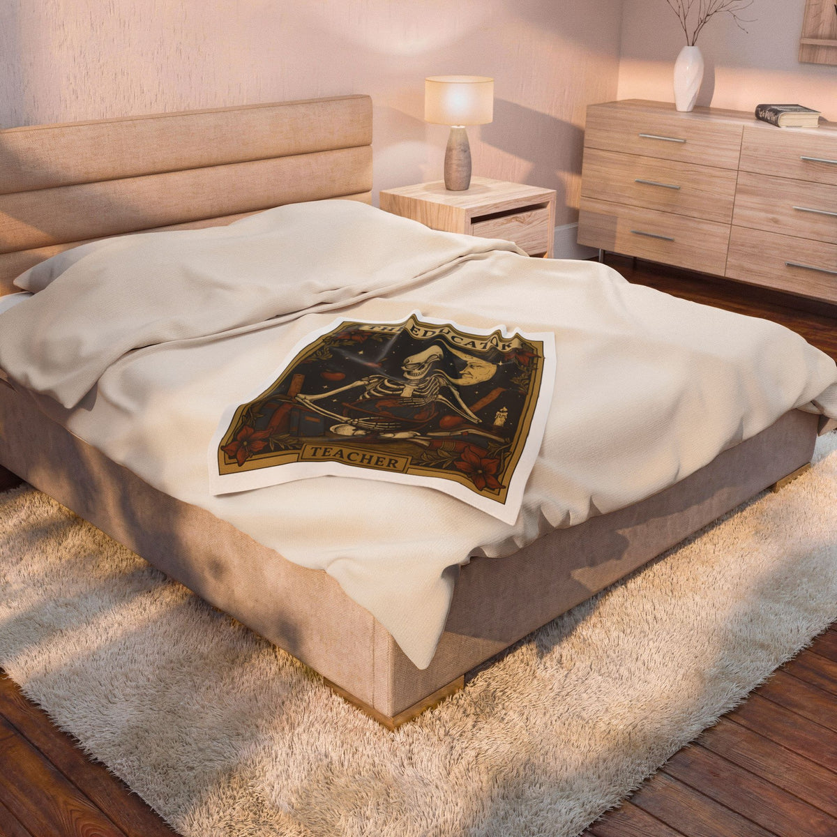 Skull Instructor Blanket Teacher Dark Gift Women Retro Blanket Skeleton Blanket Educator Enthusiast Vintage Blanket Gothic