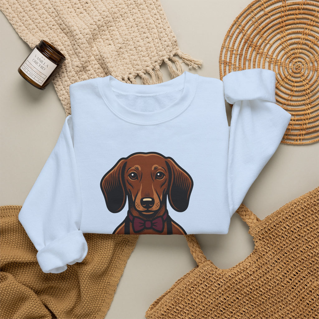 Dachshund Beer Sweatshirt Dog Humor Gift Women Cartoon Sweatshirt Wiener Dog Sweatshirt Dog Fan Comic Sweatshirt Funny Graphic Vintage Bow Tie Sweatshirt