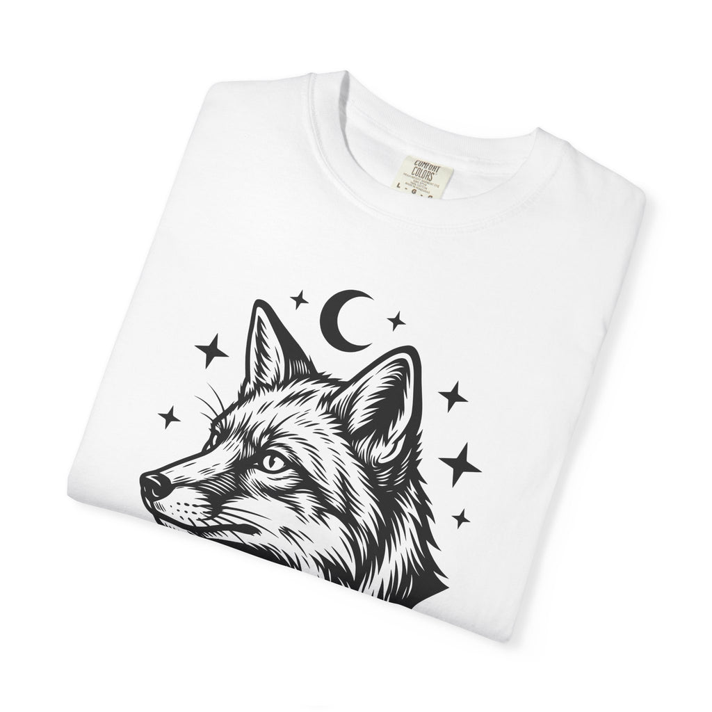 Wolf Portrait T-Shirt Boho Chic Fauna Gift Women Sketch T-Shirt Canine T-Shirt Bohemian Fan Drawing Design Graphic Creature Illustration Graphic