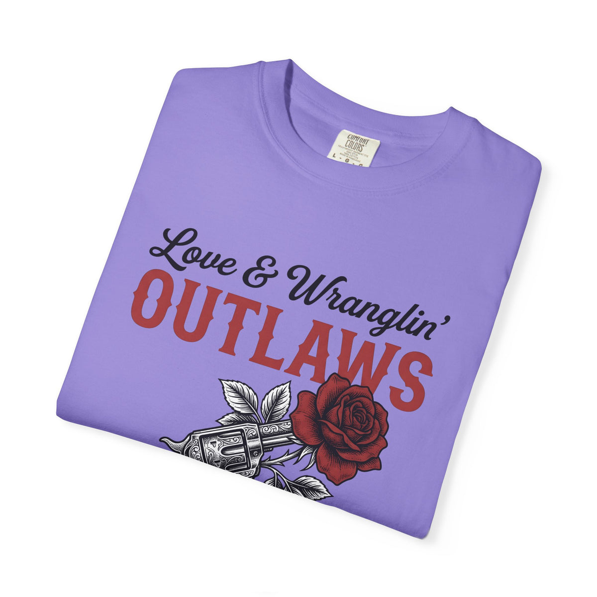 Six Shooter Rose T-Shirt St. Valentine's Day Western Wear Gift Women Antique T-Shirt Rose T-Shirt Valentine Fan Vintage T-Shirt Cowboy Graphic