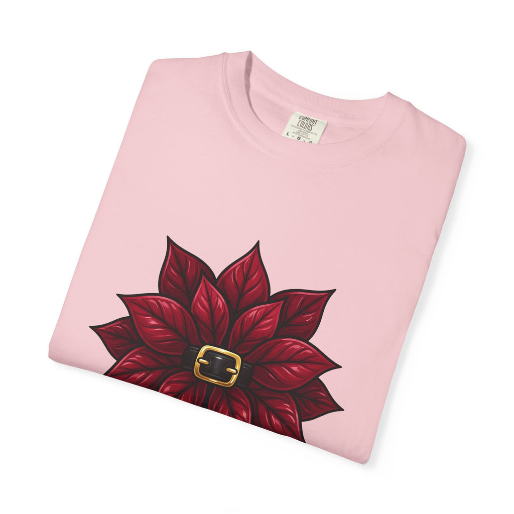 Poinsettia Flower T-Shirt Christmas Floral Gift Women Cartoon T-Shirt Christmas Flower T-Shirt Christmas Fan Comic T-Shirt Floral Graphic Bold