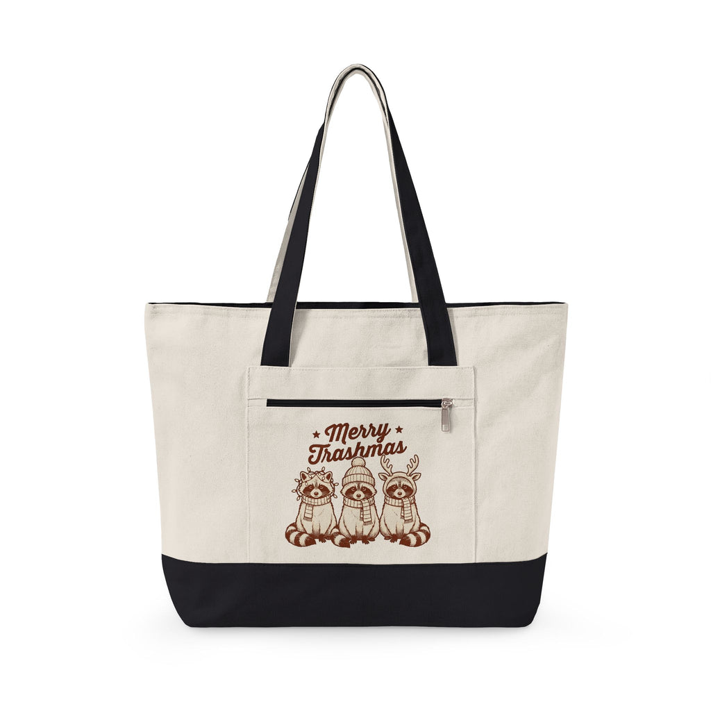 Raccoon Set Tote Bag Christmas Pets Gift Women Line Art Tote Bag Raccoon Tote Bag Xmas Fan Illustration Tote Bag Animal Graphic Classic Holiday Gear