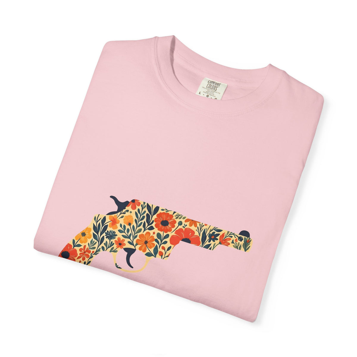 Floral Pistol T-Shirt Cowgirl Western Gift Women Boho T-Shirt Gun T-Shirt Rodeo Fan Hippie T-Shirt Country Graphic Minimal Wildflowers T-Shirt