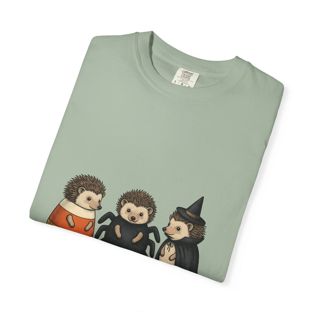 Porcupine Costumes T-Shirt Halloween Critter Gift Women Lovable T-Shirt Quill Pig T-Shirt Horror Fan Quilled Graphic T-Shirt Ink Drawing Wizard Hat