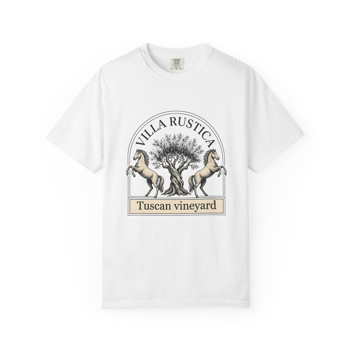 Horse Tree T-Shirt Vineyard Equestrian Gift Women Vintage T-Shirt Equine T-Shirt Winery Enthusiast Retro T-Shirt Horseback Graphic Hand Drawn Olive