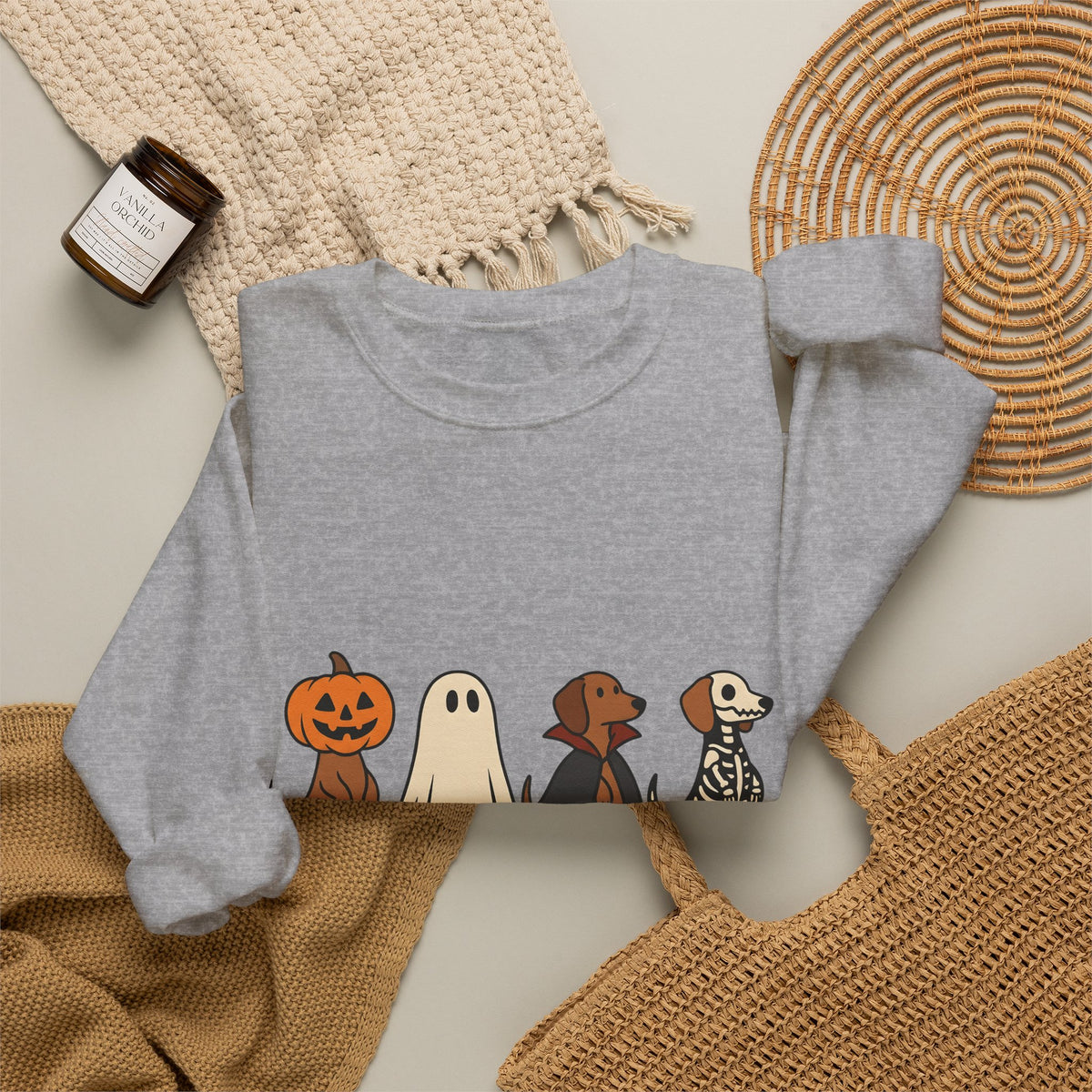 Sausage Dog Costumes Sweatshirt Halloween Animals Gift Women Animated Sweatshirt Dachshund Sweatshirt Halloween Fan Cartoon Sweatshirt Pet Graphic Doodle