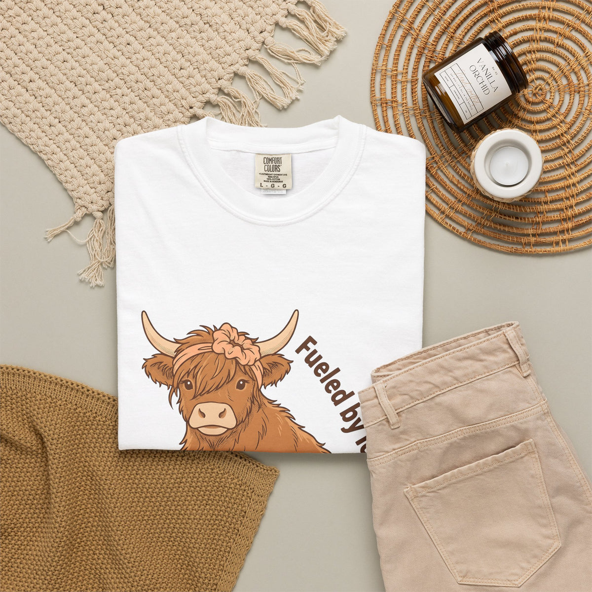 Highland Bull T-Shirt Moms Espresso Gift Women Adorable T-Shirt Highland Cattle T-Shirt Motherhood Fan Cute T-Shirt Coffee Graphic Retro Hair Tie