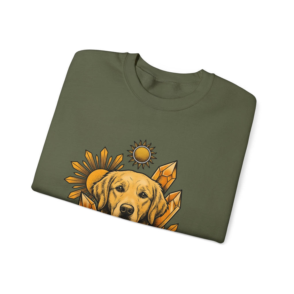 Golden Retriever Sweatshirt Dog Sunlight Gift Women Bohemian Sweatshirt Retriever Sweatshirt Dog Fan Puppy Sweatshirt Sunshine Graphic Retro Crystals Sweatshirt