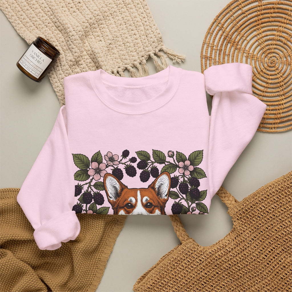 Corgi Hound Sweatshirt Dog Arrangement Gift Women Blossom Sweatshirt Pembroke Welsh Corgi Sweatshirt Dog Fan Corgi Graphic Hound Illustration Sketch