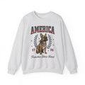 French Bulldog Sweatshirt America Patriotic Gift Women Vintage Sweatshirt Bouledogue Sweatshirt American Fan Retro Illustration Graphic Retro Stars Sweatshirt