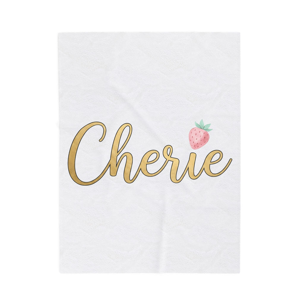 Strawberry Print Blanket Valentine's Day Affection Gift Women Cursive Blanket Fruit Blanket Valentine Fan Handwritten Blanket Love Graphic Pastel