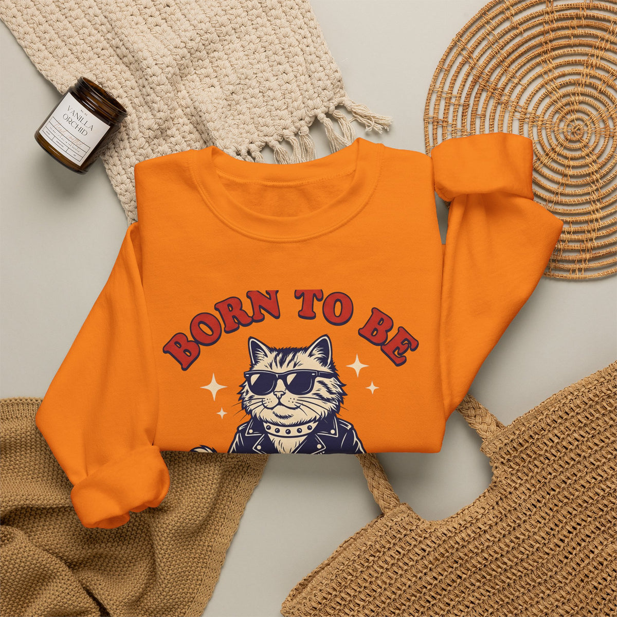 Stylish Cat Sweatshirt Cat Fun Gift Women Sketch Sweatshirt Kitty Sweatshirt Cat Fan Feline Sweatshirt Humorous Graphic Line Art Glasses Sweatshirt