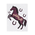Horse Design Blanket Boho Chic Ranch Gift Women Classic Blanket Equine Blanket Hippie Fan Vintage Blanket Western Graphic Doodle Horseshoe Blanket