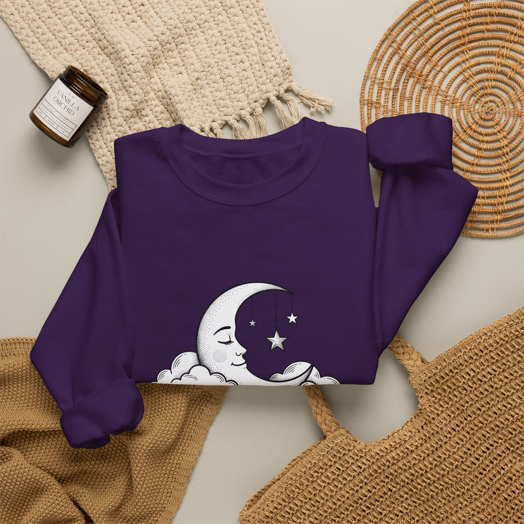 Crescent Moon Sweatshirt Nurses Career Gift Women Line Art Sweatshirt Lunar Sweatshirt Nurse Enthusiast Minimalist Sweatshirt Professional Graphic Clean