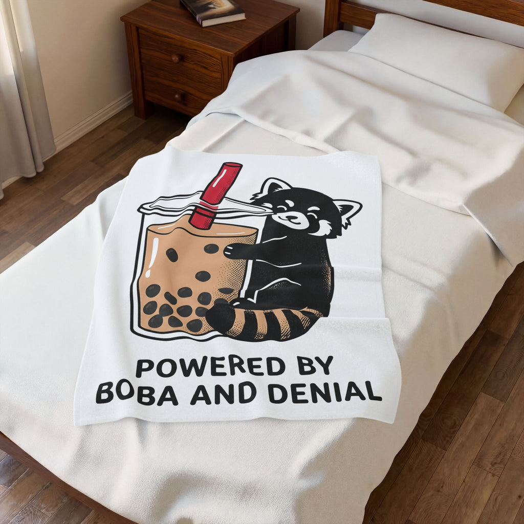 Red Panda Drink Blanket Boba Wildlife Gift Women Adorable Blanket Panda Drink Blanket Bubble Tea Fan Cute Blanket Animal Graphic Animated Milk Tea