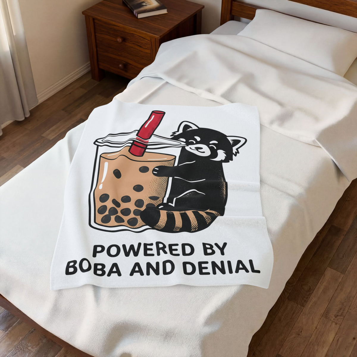 Red Panda Drink Blanket Boba Wildlife Gift Women Adorable Blanket Panda Drink Blanket Bubble Tea Fan Cute Blanket Animal Graphic Animated Milk Tea